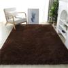 Treer Tappeto Salotto Moderno Pelo Lungo, Tappeto Peloso Soggiorno Antiscivolo Tappeti Pelosi Camera da Letto Morbido e Soffice per Decorazione Tappeti (120 * 160cm,Marrone)