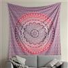 THE ART BOX Arazzo Mandala da Appendere Alla Parete con Ombre Hippie Rosa E Bianco - 135x210 cm Boho Decorazione Parete per la Casa Indiano Cotone Spiaggia Arazzi per Camera Letto