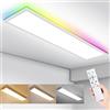 IEGLED Plafoniera LED Soffitto a Pannelli 120x30cm, Design Moderno con Luce RGB e Telecomando, 40W 4400lm Dimmerabile (3000K-6500K) - Per Soggiorno, Camera da Letto, Corridoio - Bianco