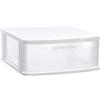 Acan Tradineur Cassettiera Sena 1 cassetto, plastica bianca, 17,5 x 39 x 40 cm, cassetto portaoggetti opaco, organizzatore ausiliario multiuso, organizzazione ufficio, armadio, bagno, ufficio
