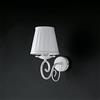 Generico Lampada da parete applique in ferro battuto bianco shabby chic con paralume 1 luce bon-219