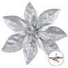 GL-Turelifes GL-Turelfies 12 Pezzi Fiori di Natale Glitterati (16cm/6,3'') con 12 Pezzi Clip Fiori Artificiali di Stella di Natale Decorazioni per Fiori dell'Albero di Natale Ornamenti per Albero di Natale