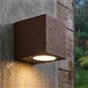 Planetitaly Applique Led Quadrato da Parete per Esterno, Impermeabile IP65, Lampadina led GU10 8W, Ideale per Balcone, Terrazza, Casa, Muro, Facciate, Negozio, Ingresso 230V (Marrone, 3000K)