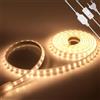 HEGEHE - Striscia LED 220V con On/Off [2M, bianco caldo 3000-3500K], IP65 impermeabile flessibile, 120 LED/m SMD2835 Nastri LED CRI85+, tagliabile ogni 20cm, illuminazione domestica