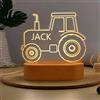 JLSKCN Escavatore Lampada Personalizzata con Nome, Luce Notturna Bambini Personalizzatai, con 16 Colore e Telecomando Decorazione Cameretta Ragazzo, Regalo Bambino Maschio (Trattori)