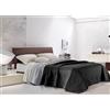 IlGruppone Trapuntino Matrimoniale 250x250 cm Primaverile Estivo, Copriletto Double Face Anticarro e Traspirante, Imbottitura 100 gr/mq - Trapunta Estiva Leggera Bicolore (Matrimoniale, Nero/Grigio)