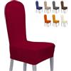 BANZAII TEXTILE INNOVATOR ONLINE Banzaii Coprisedia Elastico con Schienale Tondo 4 Pezzi, Coprisedia Universale per Sedie Cucina e Sala da Pranzo, Fodera Sedia Elasticizzata Lavabile, Bordeaux