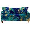 FANSU Copridivani Elastici 1 2 3 4 Posti, 3D Marmo Copridivano Fantasia, Universale Copridivani con Braccioli Divano Protector, Antiscivolo Copri Divano +1 Federe (Mare Blu,3 posti (190~230cm))