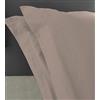Home Tresor - Raffinata Coppia di Federe Cuscini Letto con Volant - 100% Puro Cotone - Made In Italy - 57 fili cm2 - cm. 52x82 - Color Tortora