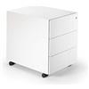 D-Segno Cassettiera da Scrivania in Metallo con Ruote - Cassettiera Ufficio Design Minimal con chiave, Dimensioni cm. 54× 42× 53,5, Made in Italy (Bianco)