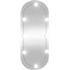 vidaXL Specchio da Parete con Luci LED 35x80 cm Vetro Ovale