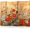 murando - Paravento Decorativo Monofacciale Astratto 225x172 cm - Stampa su tela in TNT Non Trasparente Parete Divisoria Interno Separatore Stanza Pieghevole Decorazioni - papaveri b-H-10005-z-a
