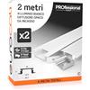 Eurocali 2x Profili da 2m (4mt) in Alluminio Bianco per Strisce LED Copertura Opaca larghezza max striscia led 12.4mm - 24.7 x 7