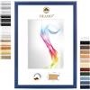FRAMO Cornice portafoto in legno FRAMO 70 x 90 cm (dimensione dell'immagine) in blu scuro | Dimensioni selezionabili | Cornice per poster | Puzzle | Foto collage | Su misura | Foto quadro su misura
