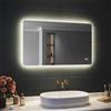 Sirhona Specchio da Bagno con Illuminazione 100x60cm, Specchio Luminoso da Bagno con Dimmer, 3 Temperature di Colore, Anti-appannamento, Funzione Memoria, Orizzontale/Verticale