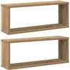 vidaXL Mensole Cubo Parete 2 pz Legno Quercia Artisan 60x15x23 cm