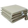 HABITA 33 HOME Cuscini Sedie Cucina Set da 4 o 6, Cuscini per Sedie Quadrati 40x40 cm, Copri Sedia da Cucina Sfoderabili con Laccetti, Cuscino Sedia double face in tessuto loneta made in italy (4 Sorrento Beige)