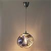 Alpinaluz Lampada a sospensione moderna - vetro colorato blu con effetto metallizzato D280 mm, portalampada E27, design elegante con effetto lava e fiore in acciaio a specchio