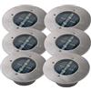 Ranex Carlo - Set di 6 faretti da incasso a LED a energia solare, in acciaio inox, classe di protezione IP67