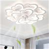 Fachae 34.6in Fiore Ventila Soffitto Con Luce Reversibile Dimmerabile Smart Lampadario Ventilatore Da Soffitto E Telecomando Silenzioso Timer Plafoniera Con Ventilatore Soffitto Per Soggiorno