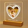LASERO' Lampada Cuore con Foto | Stampa UV a Colori su Plexiglass con Base in Legno LED | Lampada Foto Personalizzata Idea Regalo Fidanzata, Fidanzato | Regalo Personalizzato Coppia
