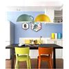 maolo Lampada a Sospensione Moderna a Cupola Ø35 cm | Attacco E27 | Altezza Regolabile Fino a 100 cm | Interno Oro Nero Opaco | Illuminazione da Soffitto per Cucina Salotto Bar (Giallo)