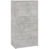 vidaXL Credenza con 6 Cassetti Minimalista Robusta Elegante Madia Armadietto Cassettiera Arredo Casa Grigio Cemento 50x34x96 cm in Truciolato