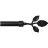 emmevi Bastone Tenda Ferro Estendibile Asta Scorritenda Anelli mod.BASTONE TENDA FOGLIE 120-210 NERO