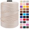 CAMAL Cordino per Borse Uncinetto Macramè Filo 3mm Filo Poliestere 170m Corda Macrame Filato per Borse Uncinetto Spago Colorato Corde Colorate per Artigianato, Lavoro a Maglia (Bbianco Avorio)