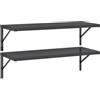 vidaXL Mensole a Muro 2 pz 100x40 cm Nero in Acciaio Inossidabile