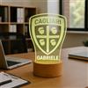 Generico Lampada in Plexiglass con Base Nera Disegno Stemma del Cagliari Calcio e Nome Personalizzato Decor Night Light LED Luce Camera 7 Colori