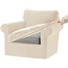 KYJSW Copridivano in Velluto 1/2/3/4 Posti, Copridivani Ektorp Elasticizzato Antiscivolo con Fodera Separata per Schienale E Federa per Cuscino (Avorio,1 Posto 3 PCS)