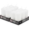 Hofer Candele Bianche a Colonna - 60 x 120 mm - Set di 12 Candele Decorative Cilindriche - Colore Bianco - Lunga Durata di 39 Ore - Cera Antigoccia - Non Profumate - Qualità RAL