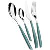 BUGATTI, Glamour, Set Posate 4 Pezzi in Acciaio Inox 18/10, Servizio Posate per 1 Persone Composto da 1 Cucchiaio, 1 forchetta, 1 Coltello e 1 cucchiaino (Verde Celadon)