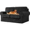 UNBBRRL Copridivano Ektorp Copri Divano in Velluto, Rivestimento Individuale del Cuscino E dello Schienale Salvadivano Lavabile Mobili Protector (Nero,Grande 3 posti 5 pz)