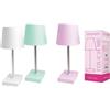 Tinta Unita - Touch Me Lamp - Lampada da Tavolo Ricaricabile USB 3 Intensità - Luce LED 360° - Design Moderno Bianco, Rosa o Verde - Batteria 1200mAh - Idea Regalo Natale - IP20 (Rosa)