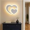 TEKHOME Applique LED Cuore 12W Moderna | 3 Colori Selezionabili 3000K-6500K | Lampada da Parete Bianca in Acrilico e Metallo | Illuminazione da Interno per Camera da Letto, Soggiorno, Corridoio E83
