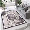 TAPISO Dream Tappeto Soggiorno Salotto Moderno Ecru Grigio Crema Geometrico Quadrato Foglie Floreale A Pelo Corto 200 x 300 cm