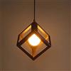 maolo Lampadario Sospeso Cubo Vintage E27 Struttura in Ferro Per Salotto E Camera Da Letto Design Retrò Industriale (Nero)