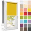 Estika Tenda a rullo semi-trasparente senza forare - 35 x 150 cm - Limone - per interni, per finestre, tessuto con protezione solare
