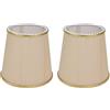 MINGZHE 2 Pezzi Piccolo Paralume in Tessuto Beige con Frange Dorate per E14 Lampadario da Tavolo Set di Paralumi per Lampada da Parete per Lampade da Tavolo, Comodino, Parete e Lampada da Terra