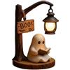 Jotekonoby Lampada notturna a LED 3D a batteria, per Halloween, decorazione in resina bianca calda, per camera da letto, libreria e soggiorno