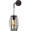 VR VETRINEINRETE Vetrineinrete® Applique da parete pendente di forma di ovale 3D stile minimal con portalampada E27 (Nero)