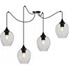 Light Home LH Light-Home Spider Prage Lampadario a Sospensione - Lampadario Ragno - Lampade a Sospensione in Vetro con Paralume Moderno - 4 Luce - E27 - Trasparente