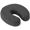 VIRSUS Cuscino Cervicale Memory Foam ortopedico 2556, misura 27x25x8 cm, cuscino per il collo da viaggio con zip, sfoderabile, ideale per relax in auto treno aereo (Nero con Fantasia)