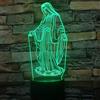 KJsdaADSA Lampada a LED 3D Beata Madre Madonna delle Grazie Luci notturne USB Lampada da tavolo a LED Lampada per la casa 3D Arts 7 colori che cambiano i regali di arredamento per la camera da letto