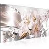 Runa Art Quadri Moderni Fiori Gigli Tela Non Tessuta Soggiorno Corridoio Diamante Beige Grigio 021812a