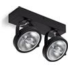 LEDKIA LIGHTING Faretto LED 30W CREE da Superficie Orientabile AR111 Regolabile Nero 5500K Bianco Freddo