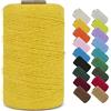 LEREATI Macrame Corda 1mm x 390m Filo Macrame Cordoncino Cotone Corda Colorata, Cordino per Borse Uncinetto, Decorazioni, Arazzo da Parete, Perline, Braccialetti (Dorato)