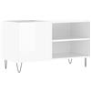 vidaXL Mobile Porta Dischi Bianco Lucido 85x38x48 cm Legno Multistrato, Mobile portadischi in Vinile, Mobile Porta Dischi, Porta Dischi